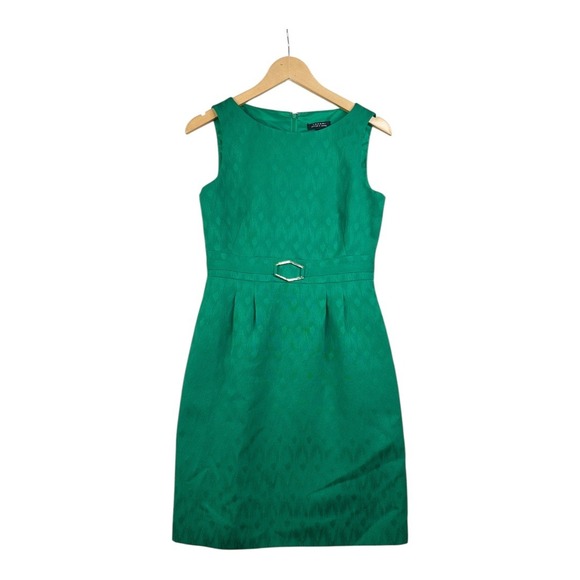 Tahari Textured Sheath‎ Sleeveless Dres size 4 Kelly Green - Picture 1 of 7
